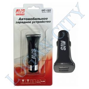 Автомобильный USB адаптер AVS UC-122 2400mAh (для портативных устройств, 2 порта) ― Logan-city - магазин запчастей на Renault Logan, Sandero, Duster, Lada Largus