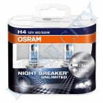 Лампа H4 Osram 60/55+110% (64193 NBU) Night Breaker Unlimited (2шт)